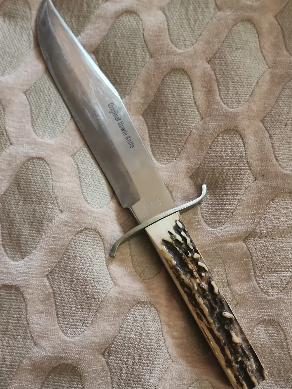 Original Bowie Knife Stag Antler Handle Stainless Blade -  Made In Germany
